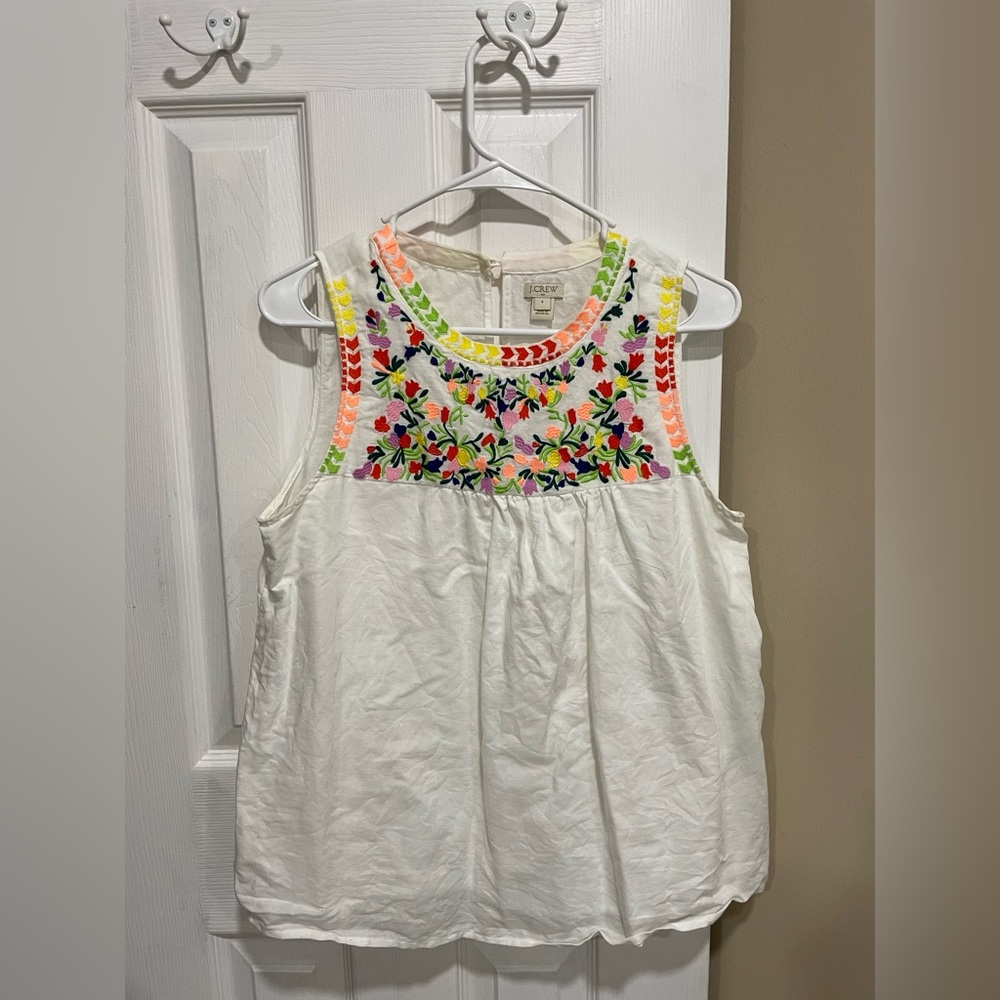 New no tags  jcrew embroidered top